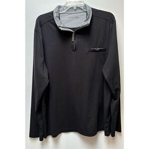 Age of Wisdom men’s black 1/4 zip long sleeve pullover shirt size L. #31-0797
